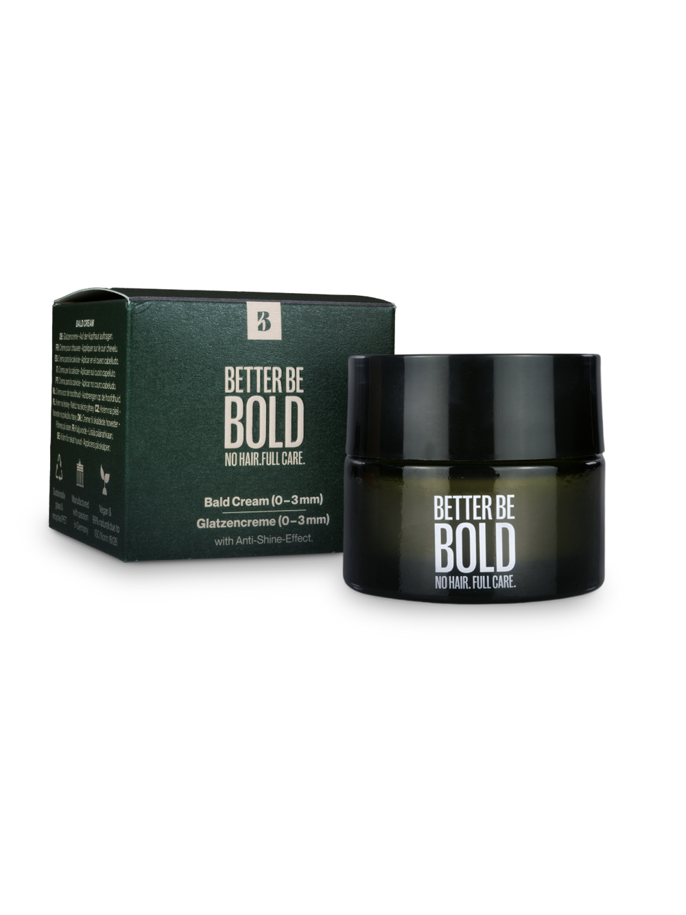 NO HAIR. FULL CARE. BALD CREAM. Glatzenpflege BetterBeBold