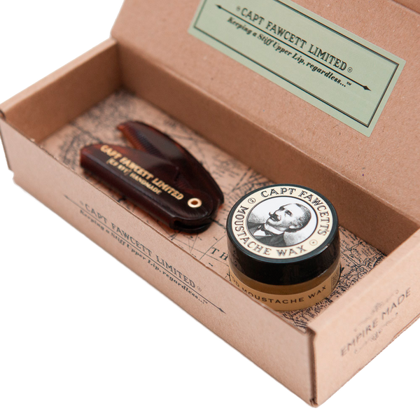 Schnurrbart Wachs und Kamm Bartpflege Set Captain Fawcett